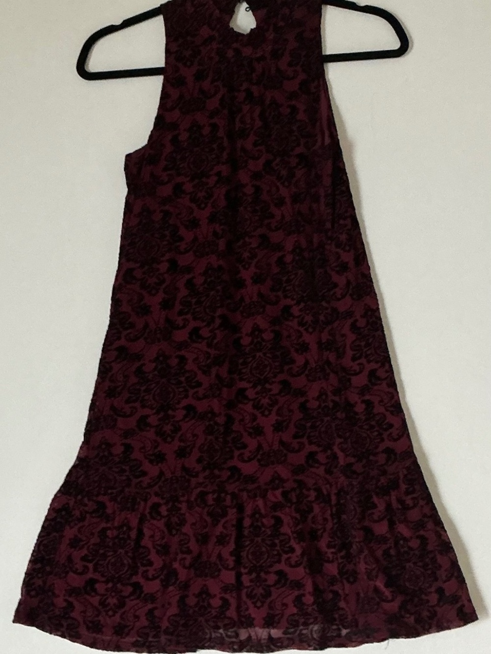 Speechless Kids High neck sleeveless burgundy black velvet dress size sm